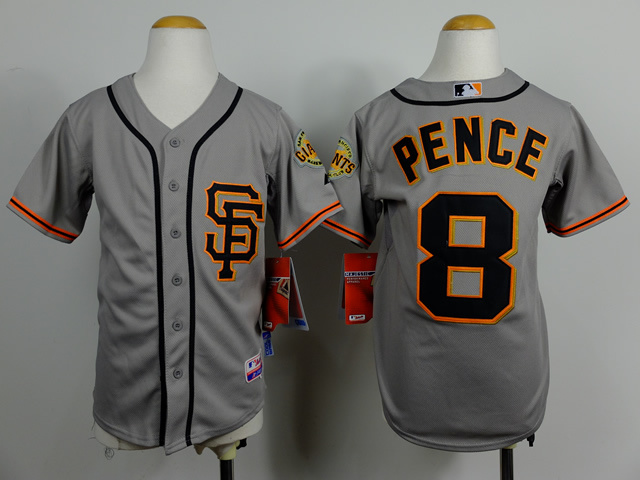 Youth San Francisco Giants 8 Pence Grey MLB Jerseys